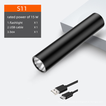 Supfire mini linterna led antorcha potente 15w P50 aluminio impermeable carga usb mini linternas led portátiles